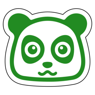 Adorable Cute Panda Sticker (Green)